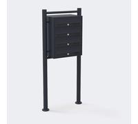 BOITE AUX LETTRES SUR PIEDS ANTHRACITE POUR 4 APPARTEMENTS