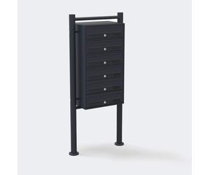 BOITE AUX LETTRES SUR PIEDS ANTHRACITE POUR 6 APPARTEMENTS