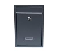 Boîte aux lettres verrouillable avec clé pour l'extérieur, petite et légère, en acier galvanisé, facile à nettoyer, convient pour le bureau, l'école et la maison (noir)