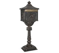 vidaXL Boîte aux lettres debout avec porte Bronze 42,5 x 29,5 x 117 cm