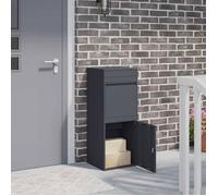 vidaXL Boîte de dépôt de colis Anthracite 41 x 38 x 103 cm Acier, Boîte aux lettres moderne pour jardin, rectangulaire, étanche, sécurité pour vos livraisons en extérieur