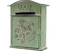 Boîte aux lettres vintage montage mural 27*10,5*31,2cm décoration de la maison (vert)