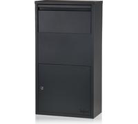 Boîte aux lettres Zelsius avec compartiment à paquets Merkur, acier revêtu par poudre et acier inoxydable, RAL7016 anthracite