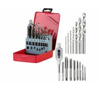 Boîte avec 7 forets et 7 tarauds HSS-G pour perceuse et tourne-à-gauche AGT