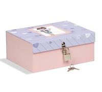 Boîte avec cadenas 18,5 x 14 x 7,5 cm, idéale pour ranger des secrets, des bijoux et des figurines
