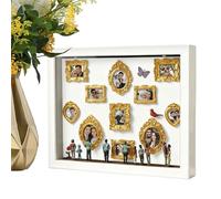 Boîte avec figurines et cadre en bois lumineux pour un divertissement