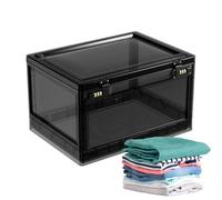 Boîte avec serrure - ABS 38,5 cm, récipient pour mot de passe, code à 3 chiffres | organisateur sûr et transparent, unité empilable pour médicaments, réfrigérateur, nourriture, maison, bureau, fa