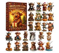 Boîte aveugle de compte à rebours 2025 - Calendrier de l'Avent 2025 - 24 jours de Noël - Figurine 3D - Décoration de Noël pour arbre et décoration d'intérieur (A)