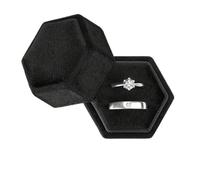 Boite bague Boîte À Bijoux Hexagonale, Alliances, For La Décoration De Maison, Du Salon, Bureau, For Une Demande En Mariage Ou Des Fiançailles Boite alliance mariage(Black)
