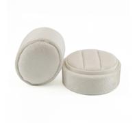 Boite Bague Coffret à bijoux en flanelle, bague ovale, simple et exquis, double anneau velours for emballage de mariage(Off White -B)