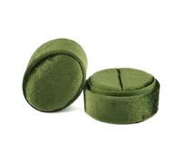 Boite Bague Coffret à bijoux en flanelle, bague ovale, simple et exquis, double anneau velours for emballage de mariage(Grass green-A)