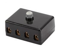 Boîte bakélite pour 4 fusibles stéatite connexion à vis - Noir
