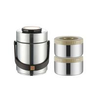 Boîte Bentos à 3 compartiments en acier inoxydable - Bocal alimentaire isotherme anti-fuite - Récipient isotherme pour l'extérieur, le bureau, les voyages, les pique-niques, le stockage thermique des
