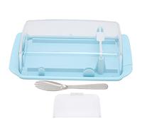 Boîte Beurre Rectangulaire 2 en 1, Rangement Fromage Caché, 20x11,5x5,5cm Bleu - Design Multiusage, Couteau Acier Inoxydable Inclus, Conservation Fraîche pour Cuisine Maison et (Boîte à découper