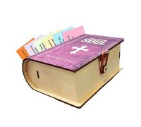 Boîte Bible - 11 × 7 cm - Support en bois fait à la main pour cartes d'écriture, rangement portable pour prières quotidiennes, versets inspirants et réflexion spirituelle ; cadeau pour la famille