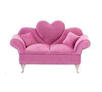 Boîte Bijoux Forme Canapé Boîte à bijoux élégante en forme de canapé tissu | Luxe rose de mini présentoir d'anneau de boucles d'oreilles de divan avec des meubles de Chambre de miroir