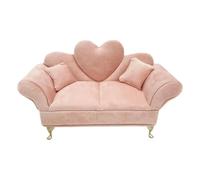 Boîte Bijoux Forme Canapé Boîte à bijoux élégante en forme de canapé tissu | Luxe rose de mini présentoir d'anneau de boucles d'oreilles de divan avec des meubles de Chambre de miroir
