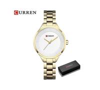 (boîte blanche dorée) CURREN Montres de mode pour femmes de marque supérieure Bracelet en acier inoxydable
