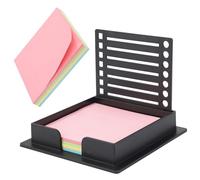 Boîte Bloc-Notes avec Bloc Mémo Cube, 8,7x8,7x1,7cm Boîte à Notes avec Bloc-Notes Autocollant Bloc Mémo Encollé pour Bureau avec Fentes Intelligemment Conçues pour Organiser (Noir)