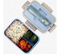 Boîte Boîte à lunch portable Récipient de stockage alimentaire Micro-ondes Cuillère et baguettes pour garder les aliments frais,Bleu