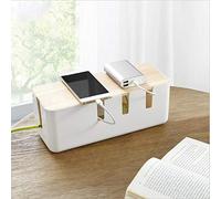 Boîte Cache Câble Prise 30.2 x 12.5 x 11.5cm Boîte à Câbles avec Couvercle en Bois, Boîte de gestion des câbles,Cordon Multiprise Cache Boîte,Organisateur de câbles avec ventilation pour Ordinateur TV