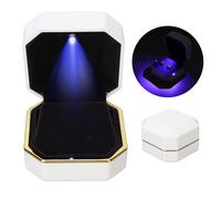 Boîte cadeau à bijoux éclairée par LED, vitrine pour boucles d'oreilles/clous d'oreilles pour demande en mariage, fiançailles, mariage