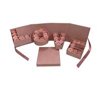 Boîte cadeau à bonbons - Porte-fleurs 19,8 x 19,8 x 24 cm, lettres , ruban cadeau | Présentation élégante, événements de fête, demande d'anniversaire, congratulation, remise de diplôme, mariage
