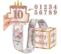 Boîte-cadeau à tirer d argent DIY Joyeux Anniversaire Coffret de surprise avec design extensible pour hommes et femmes Kit carte polyvalente