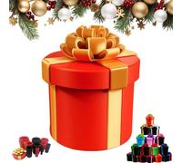 Boîte cadeau à vis emboîtables agaçante, puzzle farce réutilisable à 10 niveaux for argent et cadeaux, cadeau humoristique et original for anniversaires, Noël et décoration intérieure(D,7*7*8.6CM)