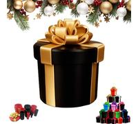 Boîte cadeau à vis emboîtables agaçante, puzzle farce réutilisable à 10 niveaux for argent et cadeaux, cadeau humoristique et original for anniversaires, Noël et décoration intérieure(H,7*7*8.6CM)