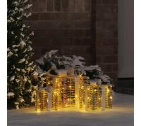 Boîte Cadeau avec 60 LED 3 pcs Blanc chaud Décoration Noël lumineuse vidaXL vida