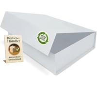 Boîte Cadeau avec Couvercle - 31x22x7cm - Coffret Carton avec Fermeture Magnétique - Idéal pour Anniversaire, Mariage, Noël, Naissance - Emballage en blanc pour Présent - Pack de 1