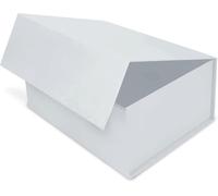 Boîte Cadeau avec Couvercle - 45x35x20cm - Coffret Carton avec Fermeture Magnétique - Idéal pour Anniversaire, Mariage, Noël, Naissance - Emballage en Gris pour Présent - Pack de 1