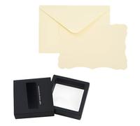 Boîte cadeau avec fenêtre ：1 Pcs Film PE Suspension Présentoir à Bijoux en papier Boîte - Présentoir à Bijoux élégant pour Colliers, Boucles D'oreilles, Bagues - Taille Compacte de 9 x 9 x 2cm（Noir）