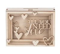 Boîte Cadeau Bois 3d "Love",Fsc Mixcred., Nature, 11,5x8,5x5cm,Kit De 14 Pces, Boîte 1kit