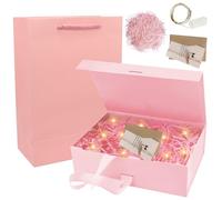 Boîte Cadeau, Boîte Cadeau avec Couvercle, Boîtes+Sac+Ruban+LumièRe, Magnétique avec Lumière Led pour Mariage Anniversaire Saint-Valentin