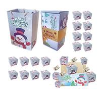 Boîte cadeau - Boîte pliante de Noël pour cadeaux, conteneurs pliables réutilisables avec motifs amusants pour cadeaux de mariage, friandises, bonbons, vin, boulangers, maison, famille,