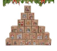 Boîte cadeau Calendrier de l'Avent 24 jours - Boîte de papier de Noël en papier, jeu créatif à remplir, emballage numéroté pour adultes et enfants | Projet d'artisanat DIY, salle