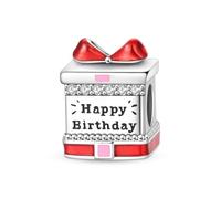 Boîte-cadeau d'anniversaire breloque en perles, breloque pour bracelet, compatible avec le collier bracelet pandora