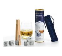 Boite cadeau de 6 pierres avec 1 pince en hêtre - ON THE ROCKS - Glaçons en granit - Mont-Blanc