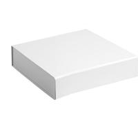 Boîte cadeau de luxe à clapet, boîte magnétique plastifiée mate BLANC Format 15x15x5cm 10 pcs.