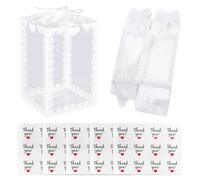 Boîte Cadeau De Mariage Transparente - 25 Pièces, 5 Autocollants, Adaptée À L'Emballage De Bonbons Et Cadeaux De Mariage
