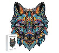 Boîte cadeau de Noël Mystère Roi des loups, puzzle en bois exquis de forme asymétrique. Cadeau d'anniversaire, décoration de maison, réduction du stress pour adultes, cadeau unique et personnalisé pou