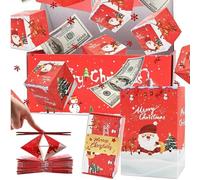 Boîte Cadeau de Noël pour Argent - Enveloppe Rebondissante Emballée pour Fête de Noël - Contenant Décoratif pour Cartes Photo Bonbons Célébrations Pendaison de Crémaillère Chocolat