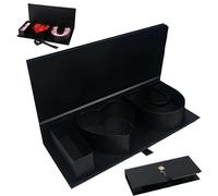 Boîte cadeau de Saint-Valentin avec lettre « I Heart U » avec ruban pour Noël, la Saint-Valentin, une fête de mariage, la fête des mères, une fête prénuptiale, un bouquet de roses (noir)