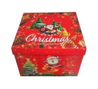 Boîte-cadeau d'explosion à 5 couches avec ruban à nœud, conteneur surprise pour scrapbooking, pour Noël, anniversaire, bijoux, collations, stockage de photos Rouge