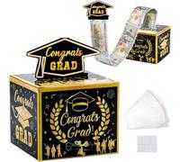 Boîte cadeau en argent pour remise de diplôme - Boîte surprise amusante avec effet extensible | Emballage cadeau DIY pour argent liquide pour diplôme d'études secondaires, bachelor et master | Boîte