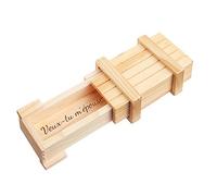 Boîte Cadeau en Bois Clair - Demande en Mariage -"Veux-tu m'épouser ?" - Standard - Casse-tête comme Boîte à Bijoux - Boîte pour Bagues de Fiançailles - 10,5 cm x 6,5 cm x 4 cm