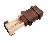 Boîte Cadeau en Bois Foncé - Demande en Mariage -"Veux-tu m'épouser ?" - Standard - Casse-tête comme Boîte à Bijoux - Boîte pour Bagues de Fiançailles - 10,5 cm x 6,5 cm x 4 cm