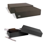 Boîte Cadeau en Carton Kraft Noir - Grande Boîte Idéal pour Rangement - 1 unité | 302x213x70 mm